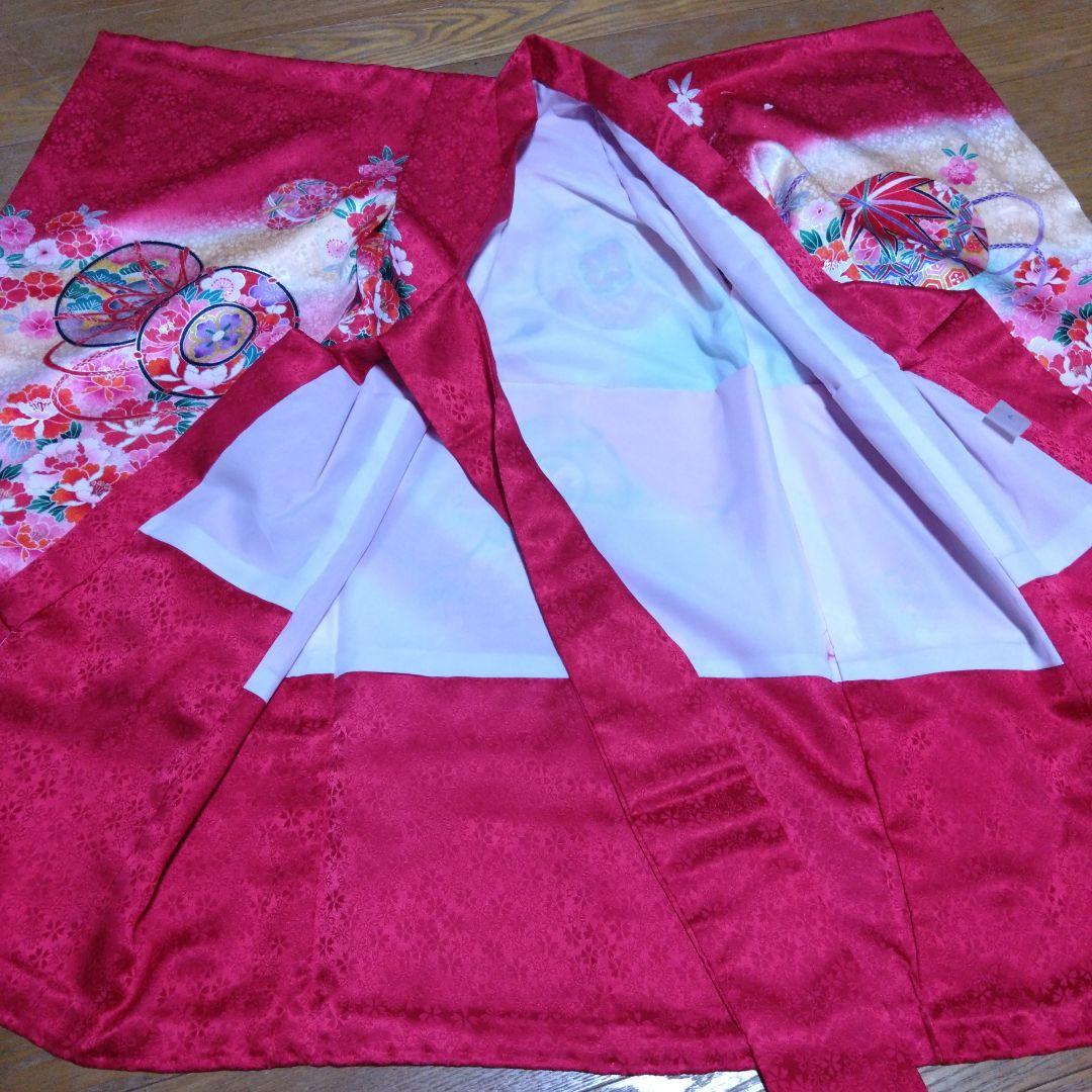 三歳★被布＆正絹花柄着物＆刺繍長襦袢＆小物