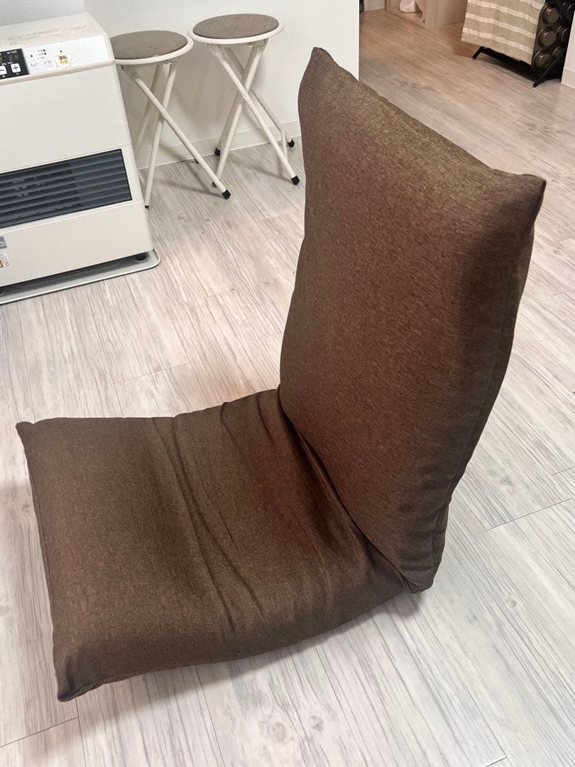 日本製[座椅子ヤマザキ] 4-M ブラウン 専用カバー付 3ヶ所リクライニング