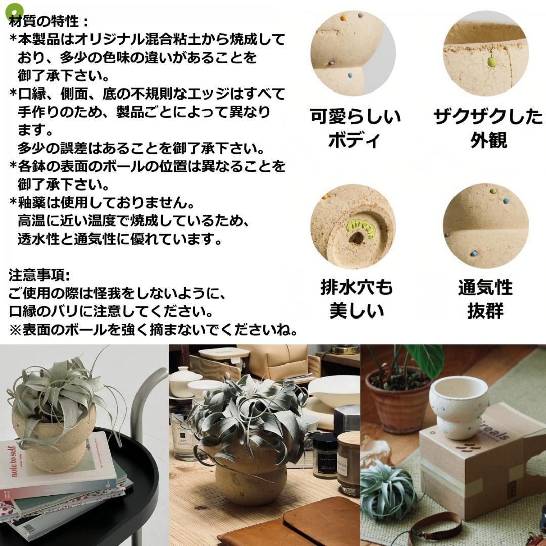 N0282 ciireals 手づくり 高品質 素焼鉢 植木鉢 通気デザイン抜群