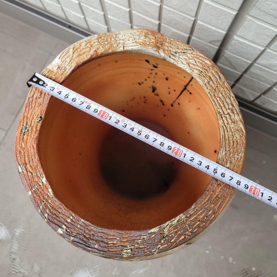 信楽焼き 火色流しツボ型傘立て 陶器