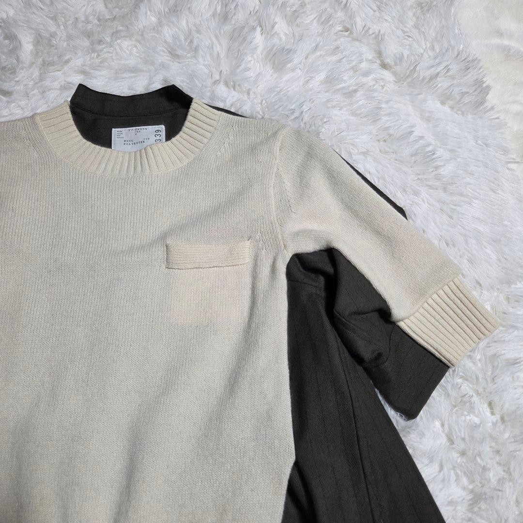 新品　sacai Wool Knit ドッキングニット