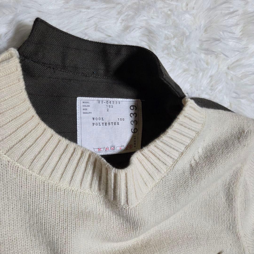 新品　sacai Wool Knit ドッキングニット