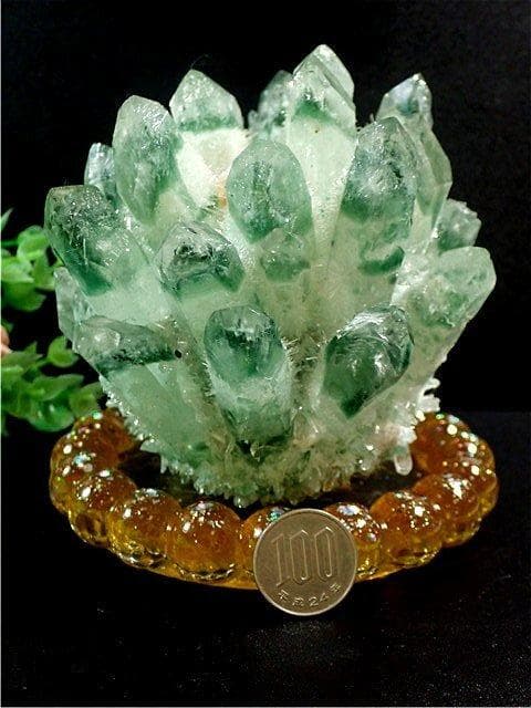 AAA級天然ガーデンクォーツ入り水晶クラスターB80P6/210P21C