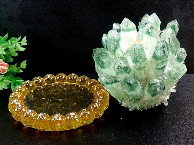 AAA級天然ガーデンクォーツ入り水晶クラスターB80P6/210P21C