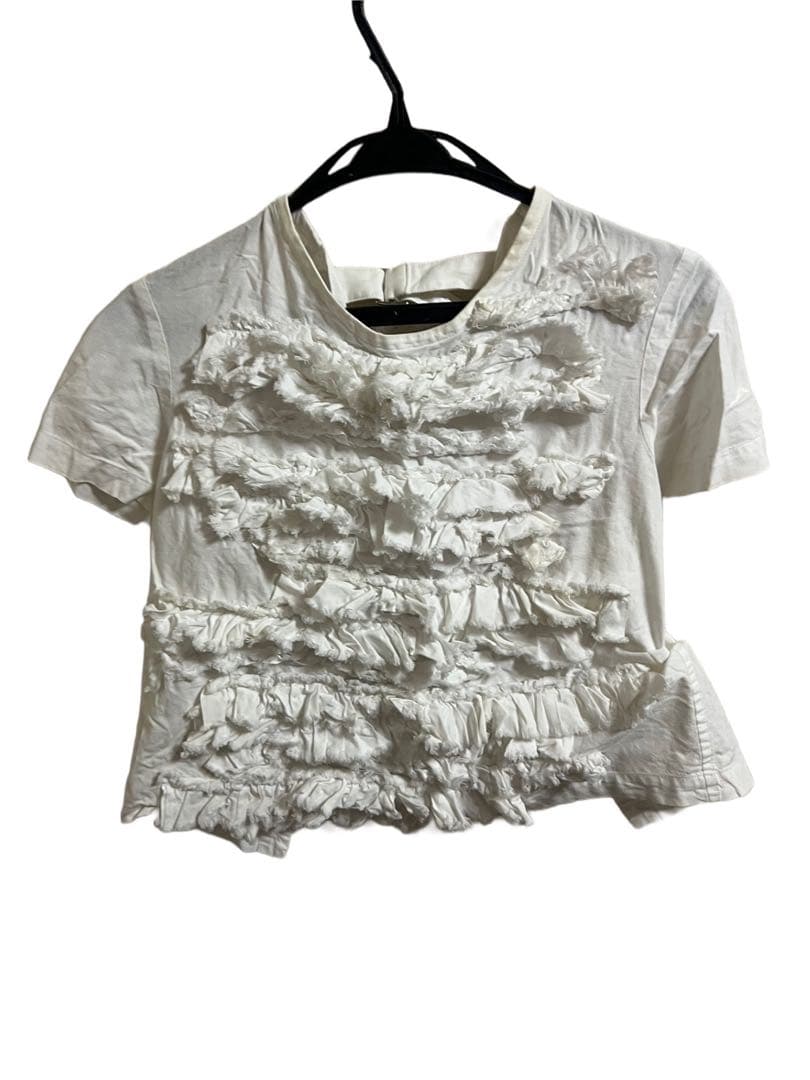 コムデギャルソン⭐︎cottonフリルデザイン ホワイト Tシャツ S