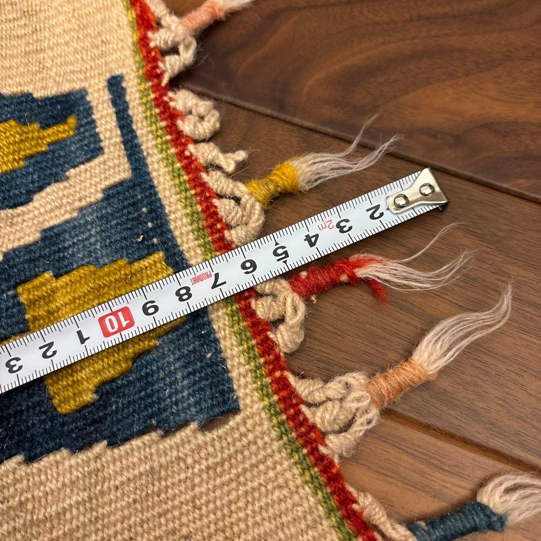 ギャべ　ウール製幾何学模様ラグ 大225×146