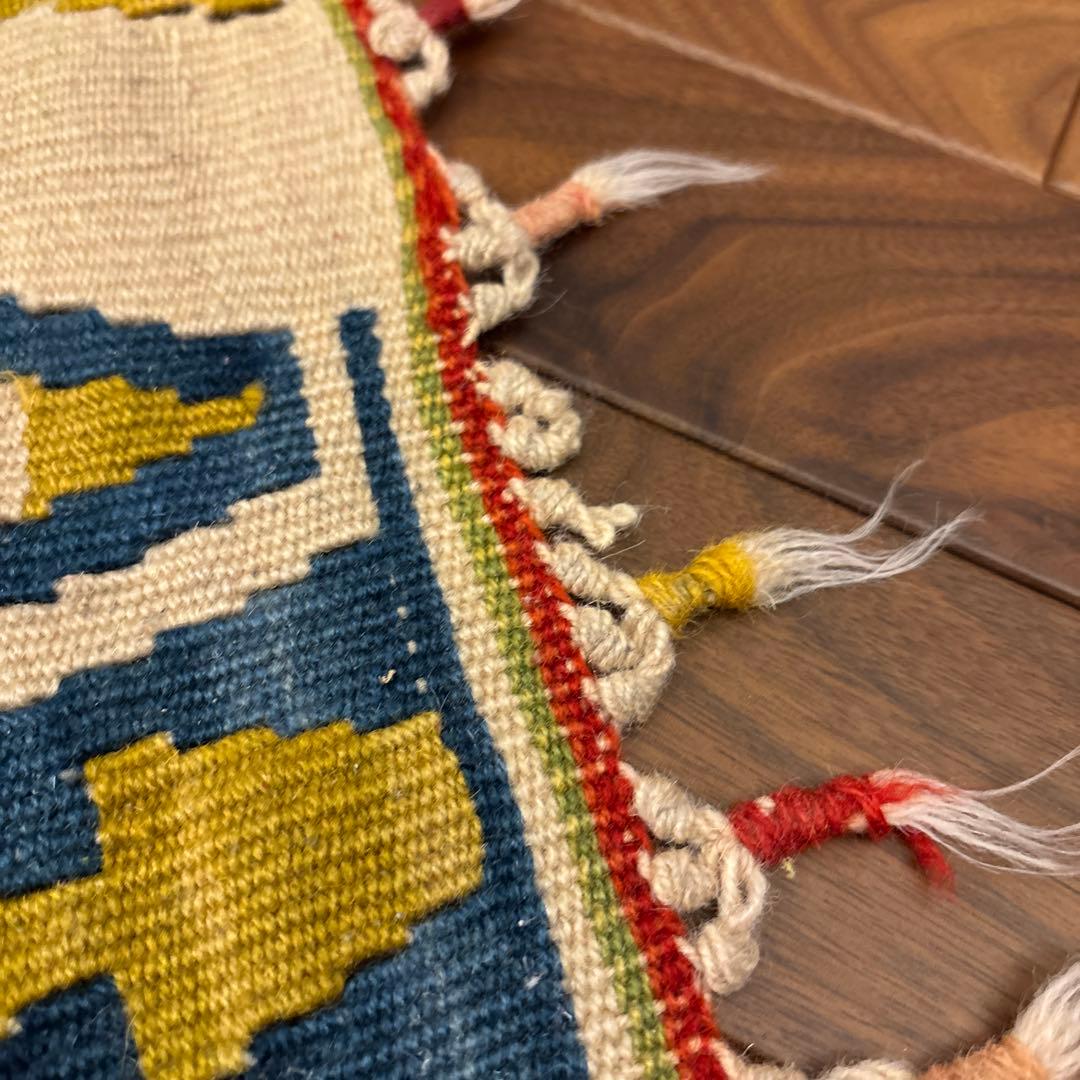 ギャべ　ウール製幾何学模様ラグ 大225×146