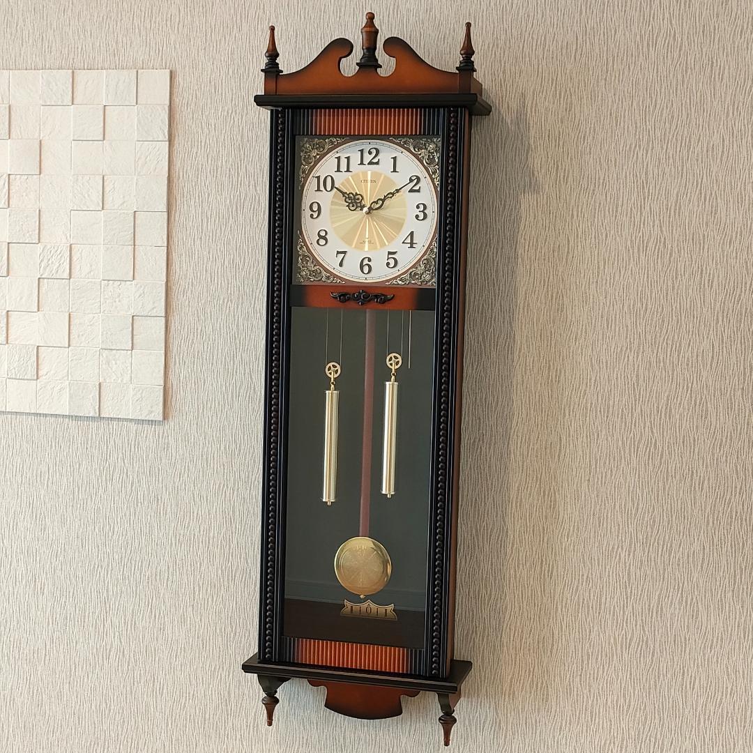 〈美品〉　ビンテージ　CITIZEN　振り子時計　掛時計　柱時計　クラシック
