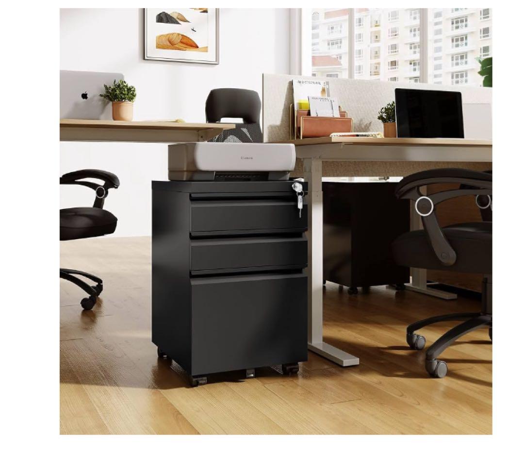 DEVAISE デスクワゴン サイドワゴン キャビネット オフィスワゴン 袖机