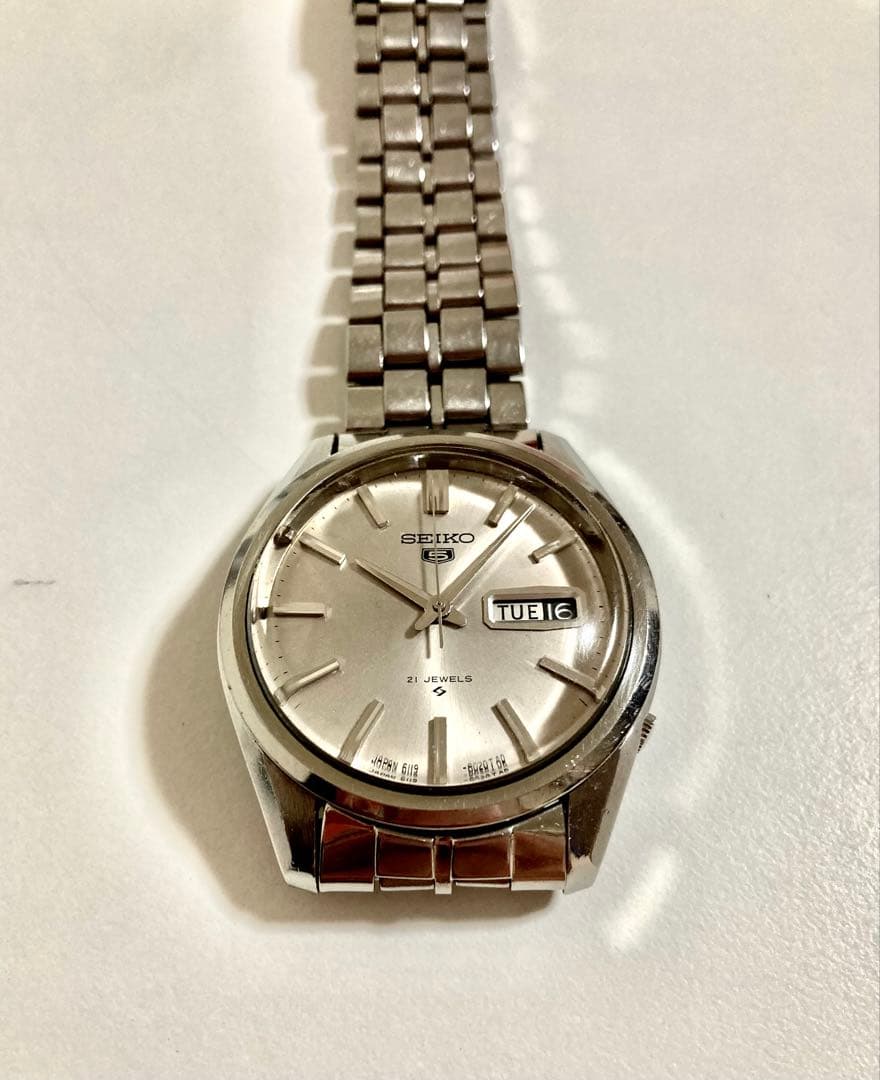 【美品】SEIKOセイコー5　機械式自動巻　21石　6119-8020