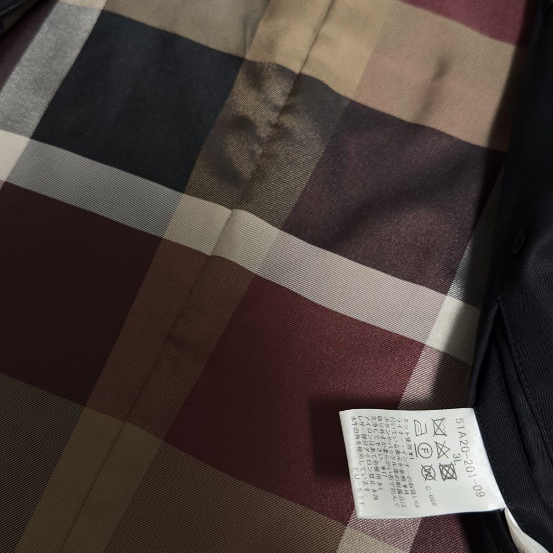 ゆう！希少サイズ ３Ｌ★大人気 ブラックレーベル 赤CBチェック トレンチ