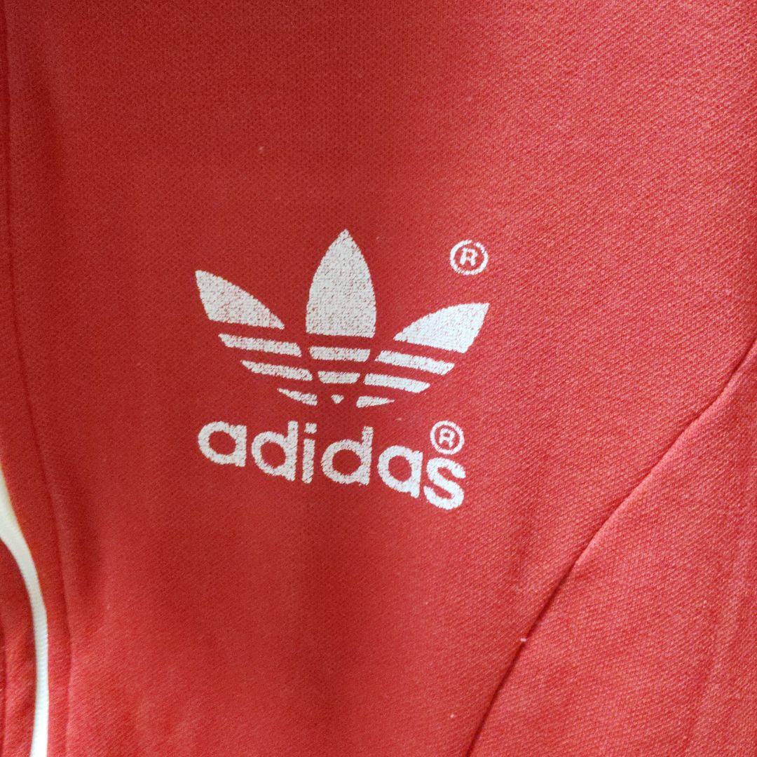 adidasトラックジャケット赤/白超お宝80年代台湾製サイズＳ