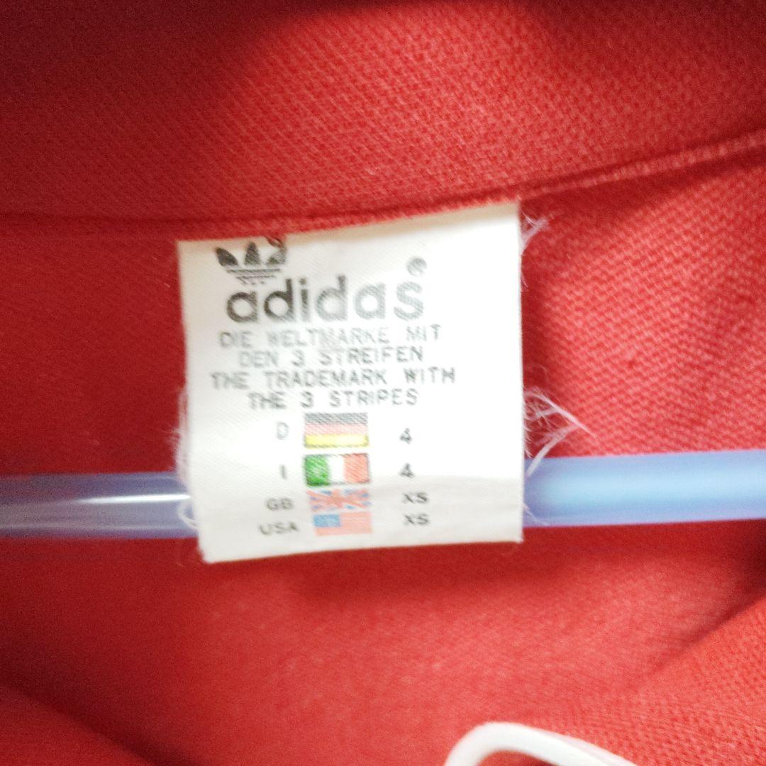 adidasトラックジャケット赤/白超お宝80年代台湾製サイズＳ