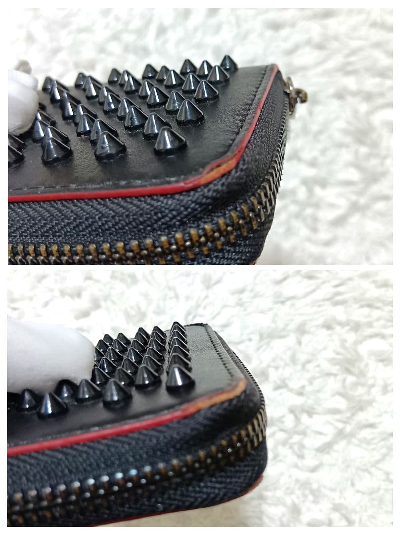 クリスチャンルブタン　財布　ケース　小銭入れ　パネトーネ　レザー　ブラック