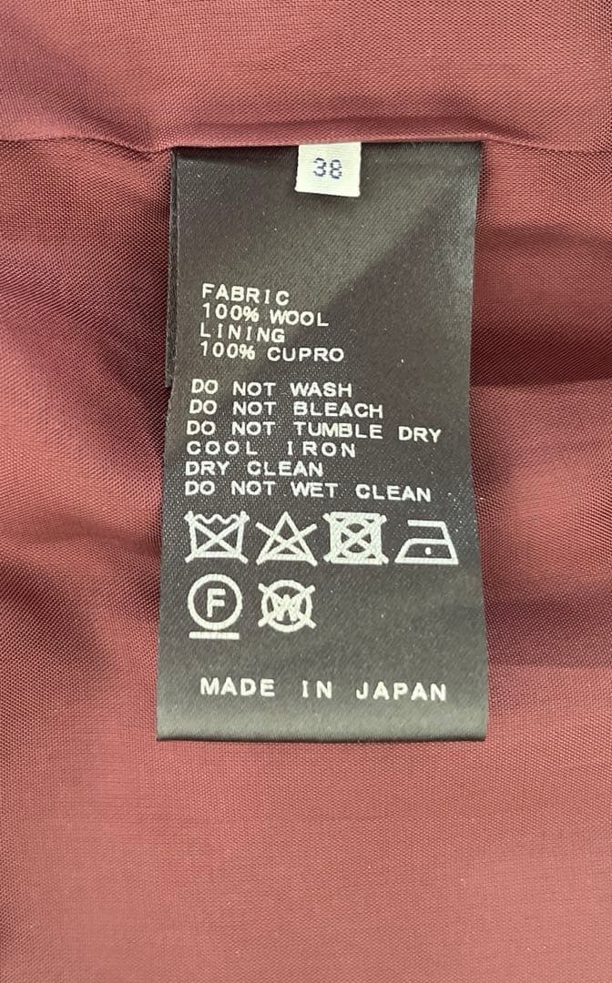 【美品】IENA ラムウールノーカラーコート　38 グレージュ