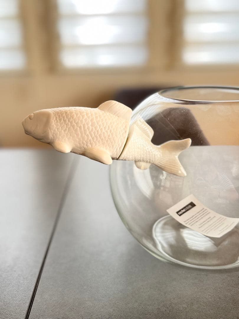 Rochebobois ロッシュ ボボア 魚の形状の置物 ガラスボウル付き