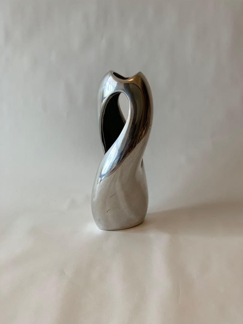 シルバー　ねじれデザイン　ヴィンテージ　フラワーベース