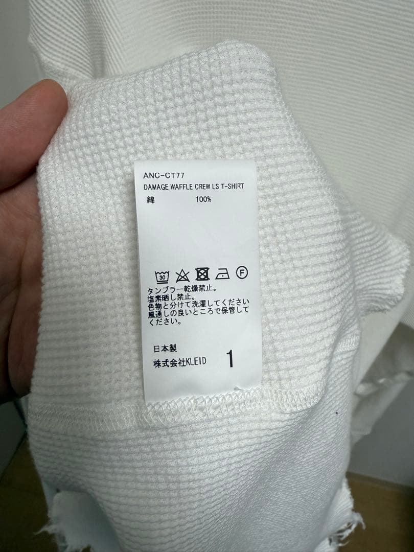 トップス ANCELLM DAMAGE WAFFLE CREW LS T-SHIRT