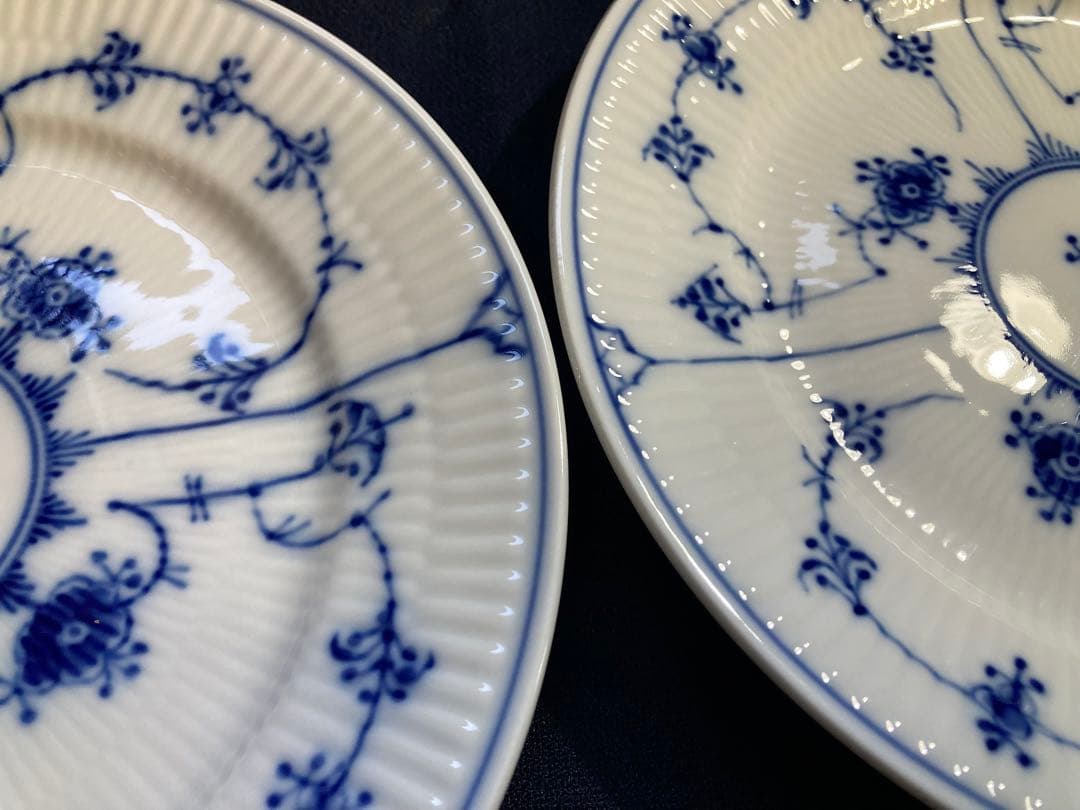 ロイヤルコペンハーゲン　ブルーフルーテッドプレインプレート　19.4㎝×４枚‼️