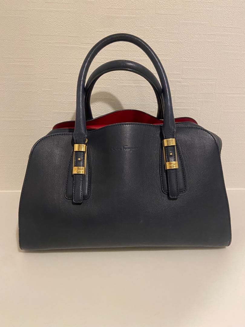 フェラガモSalvatoreFerragamoレアバイカラーボストンバッグ