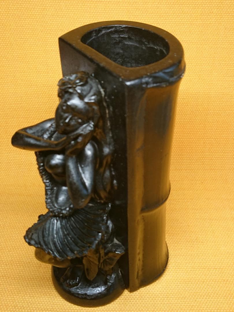 人形　花瓶　石製　彫像　オブジェ　置物　インテリア　工芸品　美術品　A1225