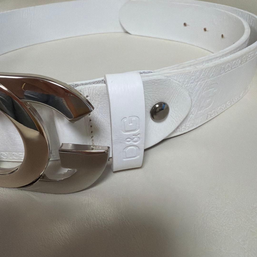 美品✨D&G ホワイトレザーベルト