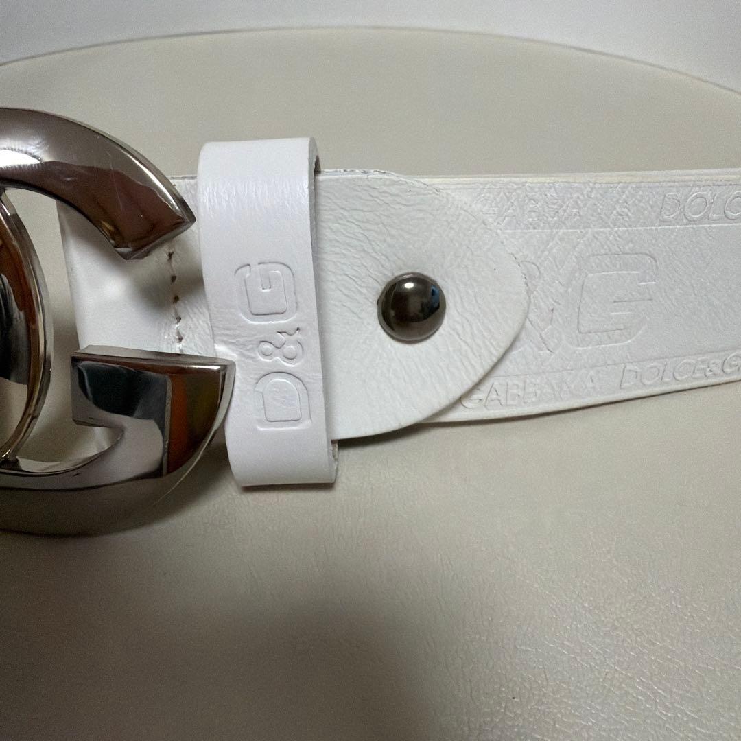 美品✨D&G ホワイトレザーベルト