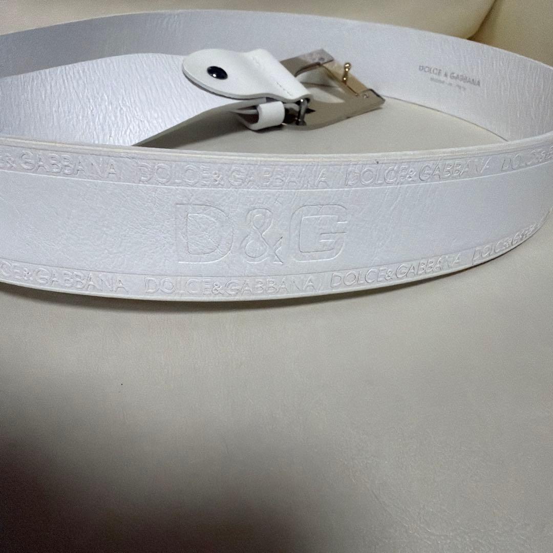 美品✨D&G ホワイトレザーベルト