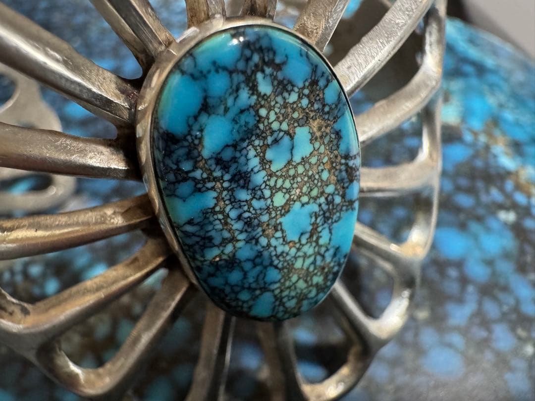 l*e様 ナンバーエイト　ターコイズ　サンドキャスト　ネイティブアメリカンジュエ