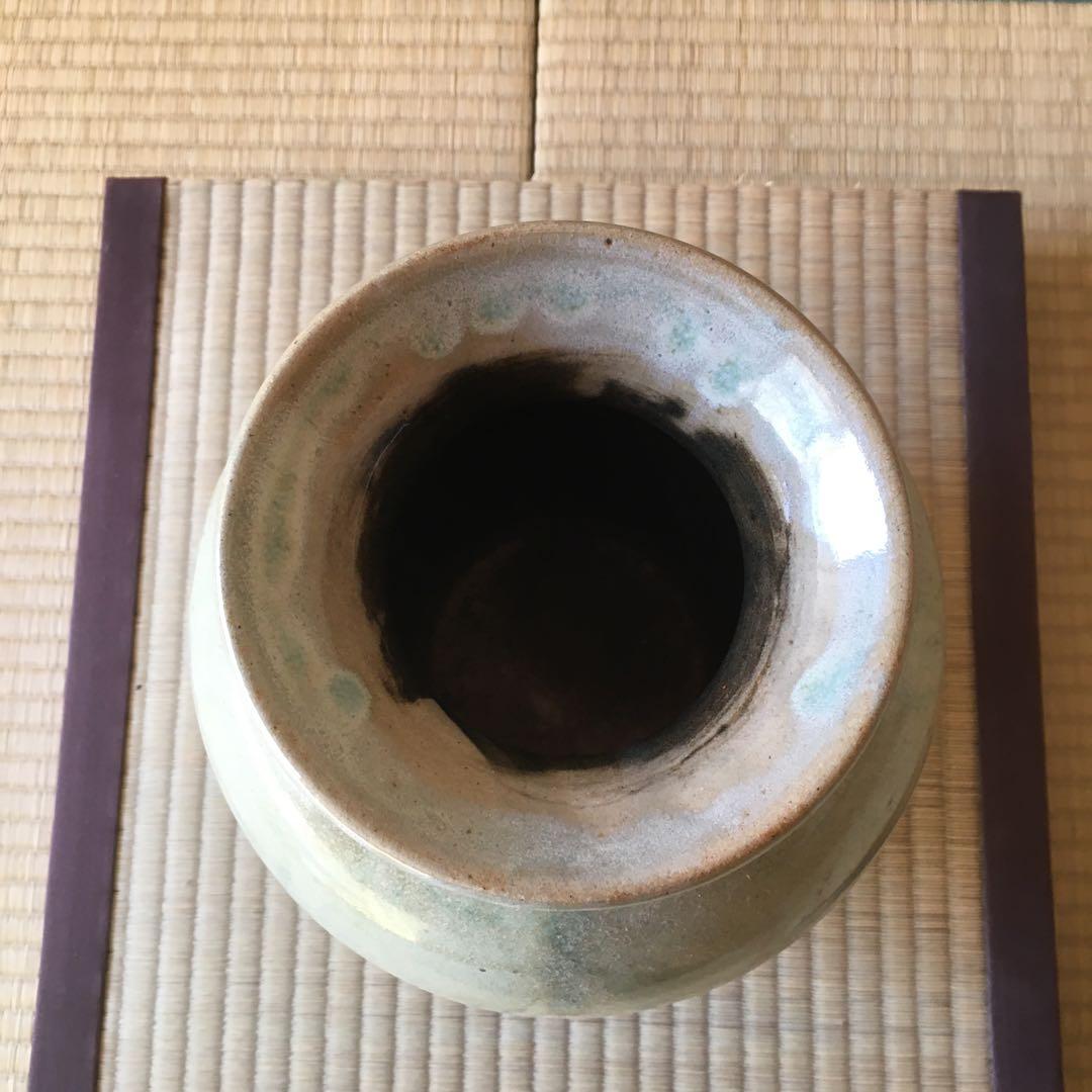花瓶　釉薬　美術工芸品　敷台畳付き　蔵出し　壺　美品