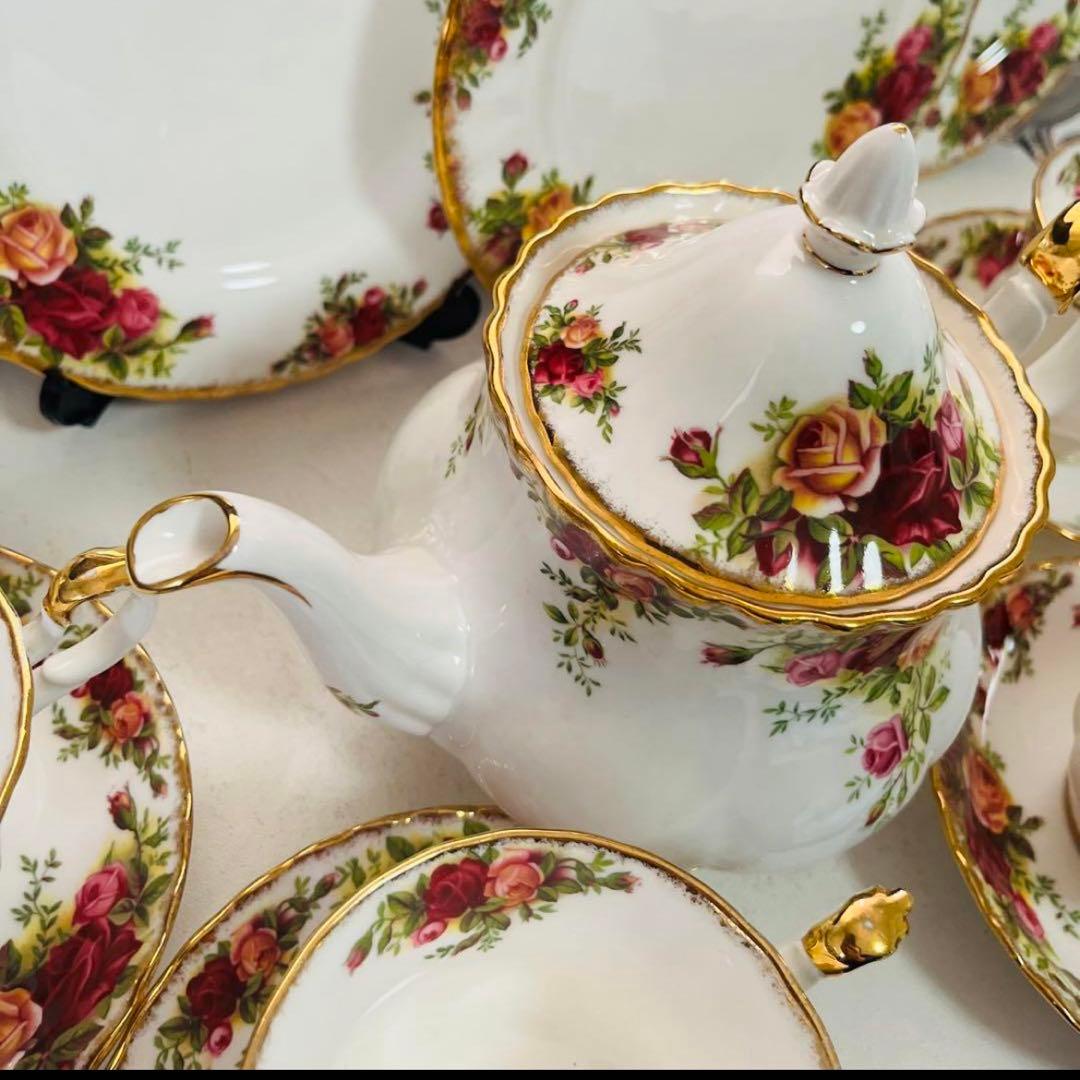 ロイヤルアルバート  オールドカントリーローズ　４人用　ポットセット