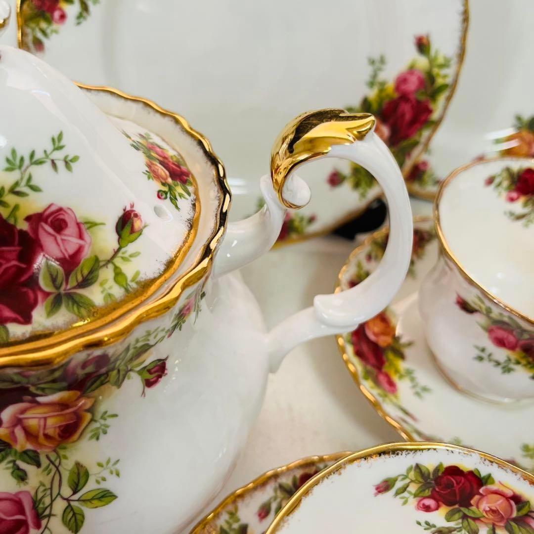 ロイヤルアルバート  オールドカントリーローズ　４人用　ポットセット