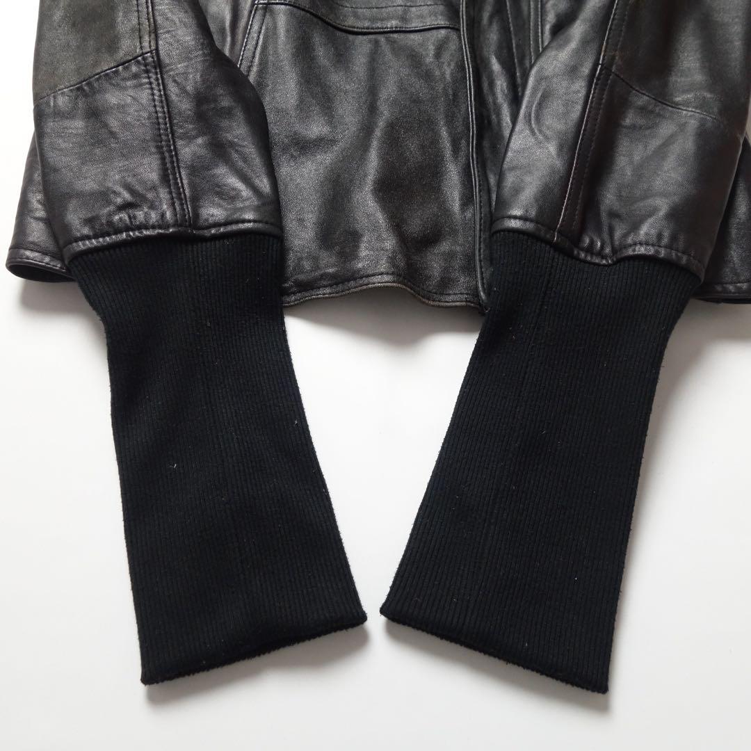 High Neck Leather Riders Jacket Ekam 変形