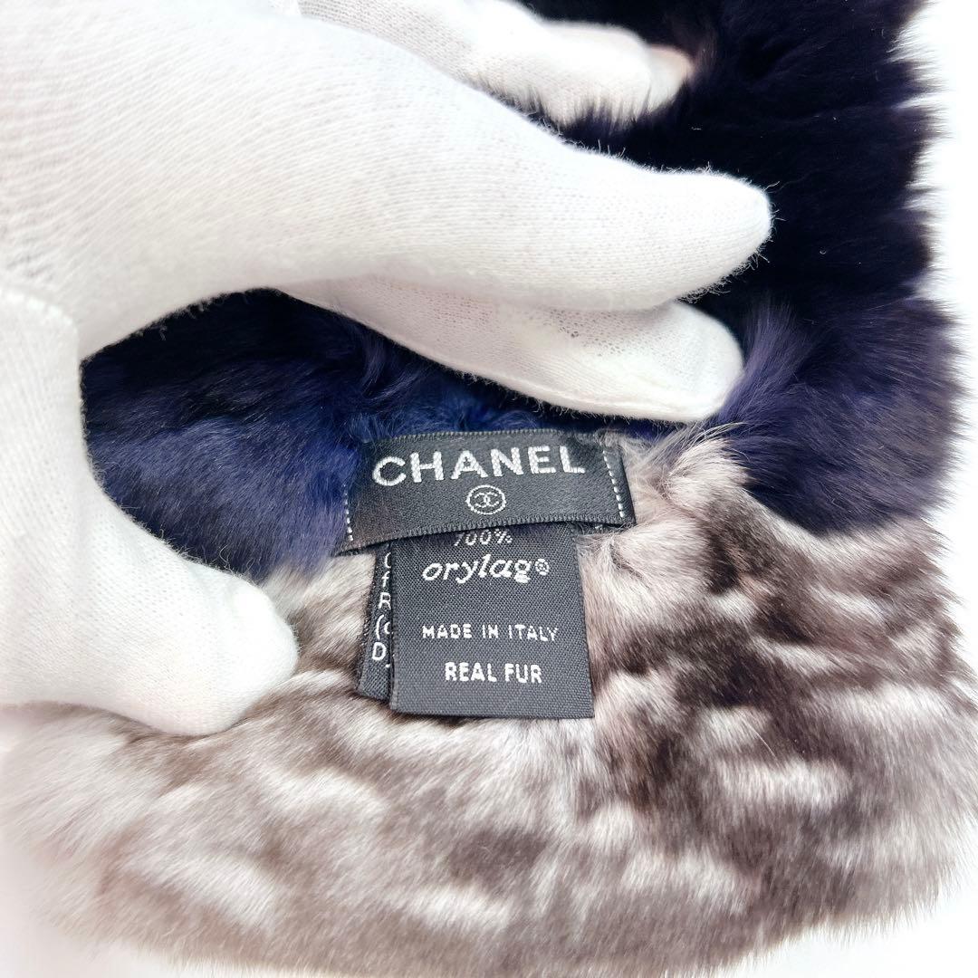 美品 シャネル 17V カシミヤ オリラグ ココマーク マフラー レディース