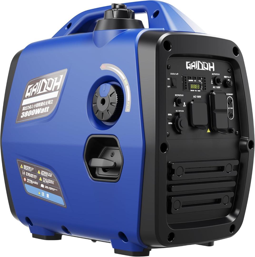 インバーター発電機 3.4kVA ガソリン 正弦波 防音型 高出力 セル式