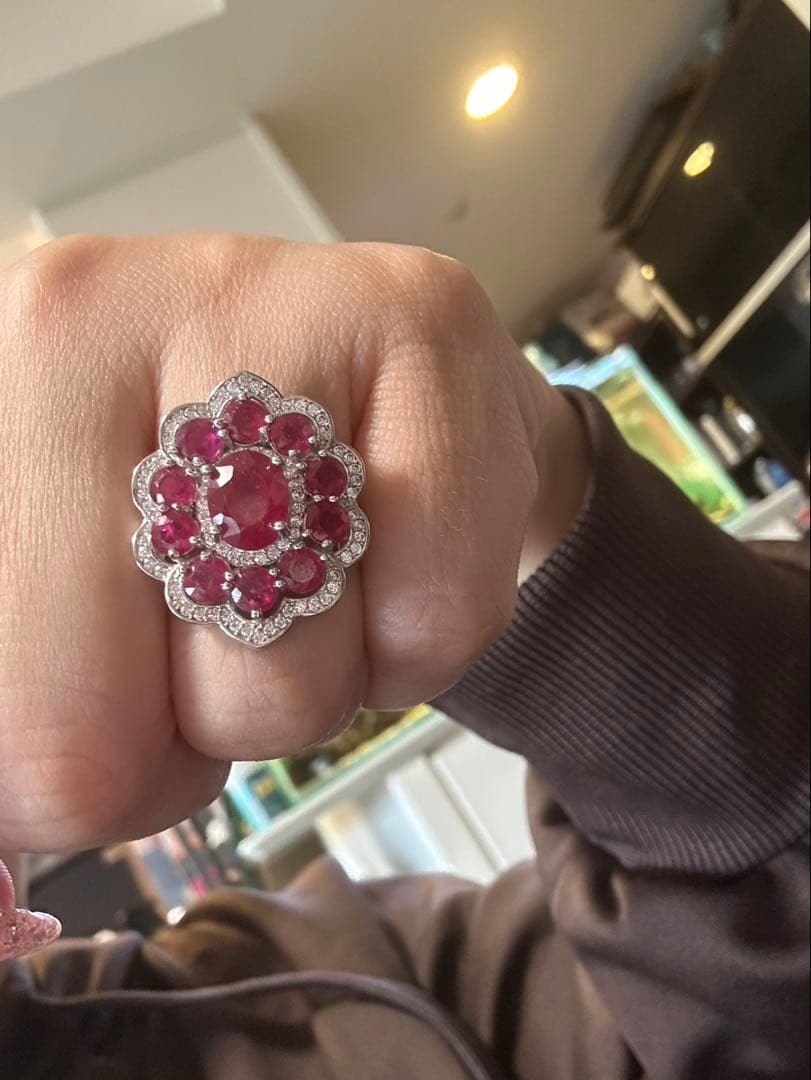 ☆*ね様 天然石ルビーデザインリング＆ネックレスのサイズ限定セット13号