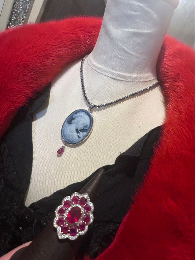 ☆*ね様 天然石ルビーデザインリング＆ネックレスのサイズ限定セット13号