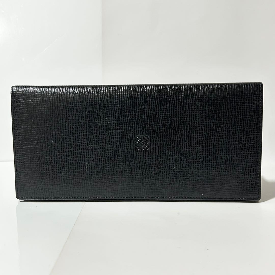 美品 LOEWE ロエベ L18 アナグラム レザー 二つ折り 長財布