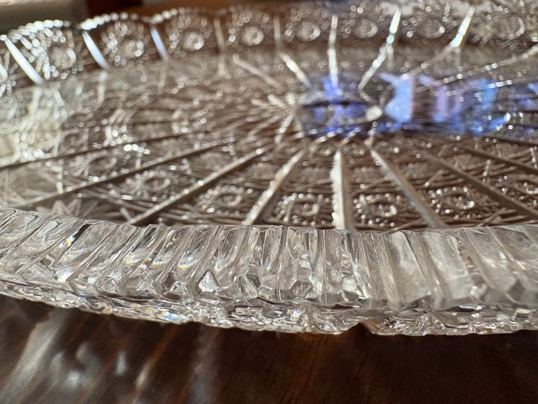 チェコ共和国にて購入　ボヘミアングラス大平皿