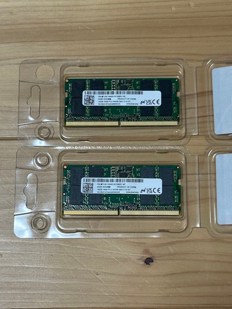 Micronノート用DDR5-5600 SO-DIMM32GB(16GBx2枚)