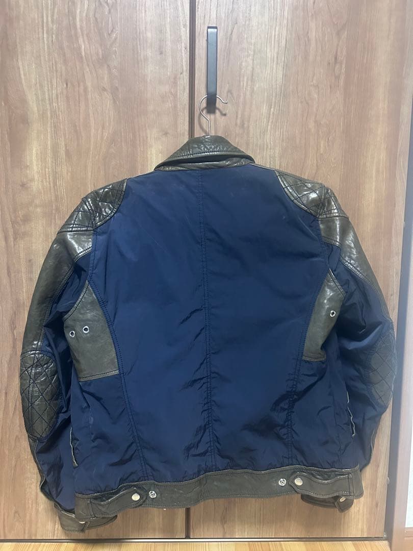 DIESEL シングルライダース 羊革 ナイロン
