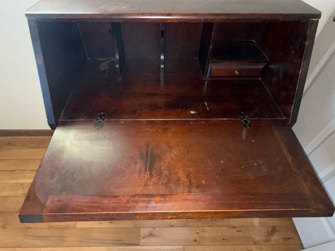 【ノンホルマリン】アンティーク ライティングビューロー デスク(北海道民芸家具)