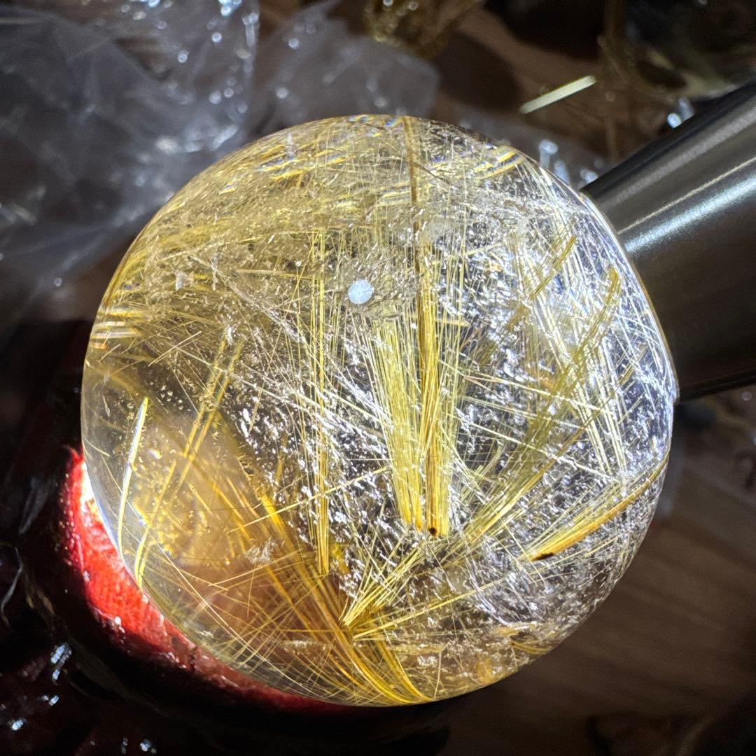 【極上品】コレクション級　ゴールドルチルスフィア 丸玉　約5cm 鑑別書付