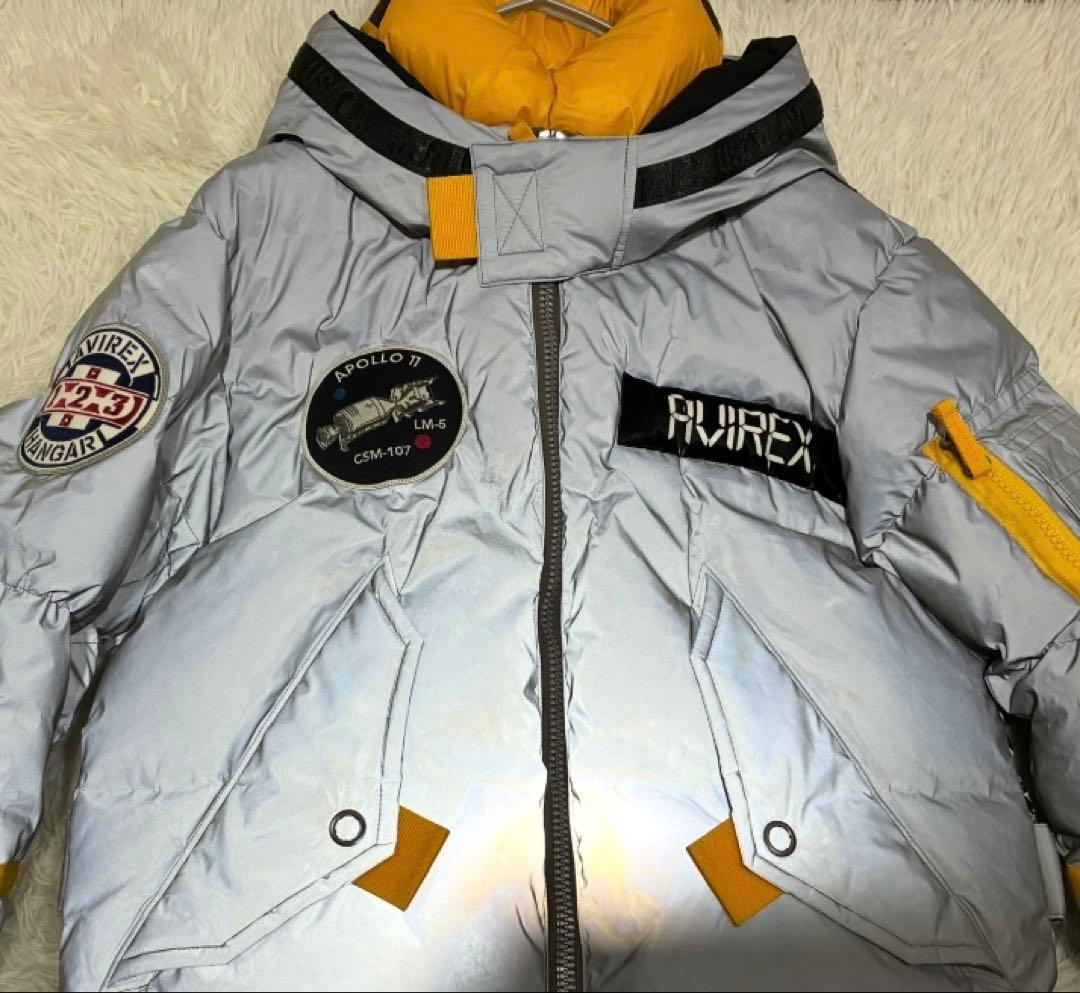 【AVIREX】APOLLO DOWN JACKETシルバー sizeL