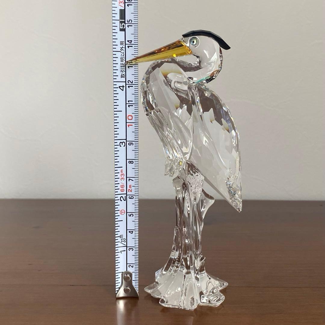 【訳あり】SWAROVSKI スワロフスキー クリスタル サギ 置物