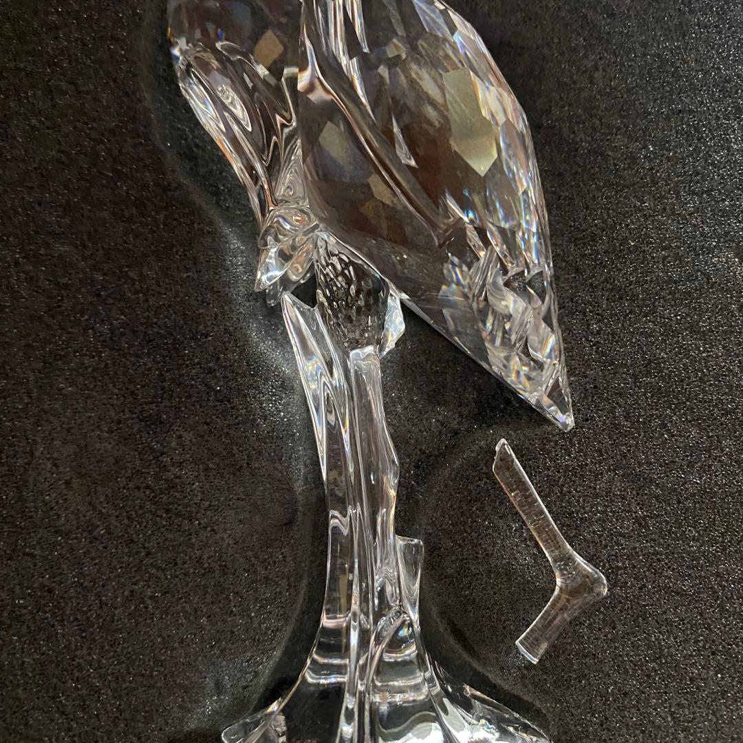 【訳あり】SWAROVSKI スワロフスキー クリスタル サギ 置物