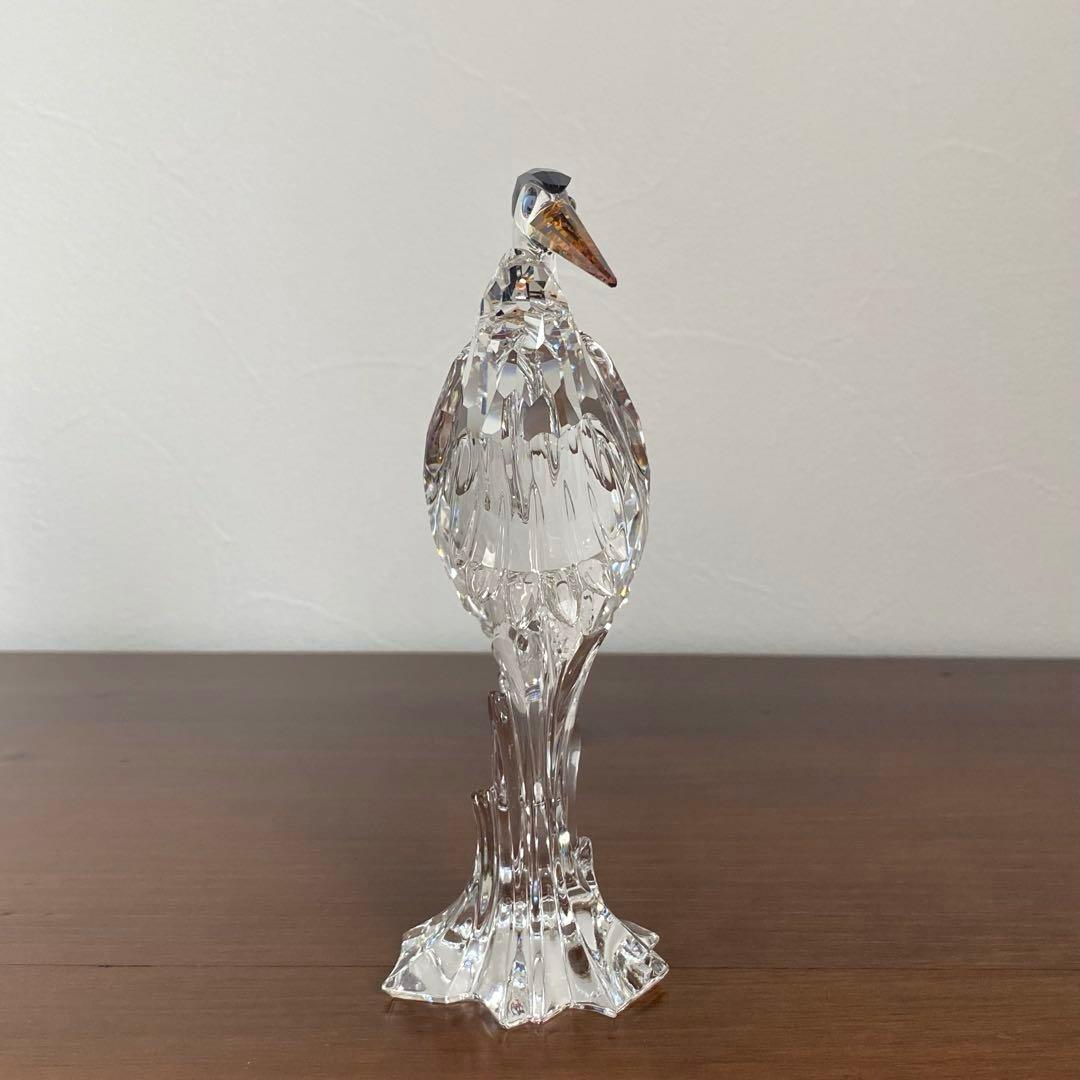 【訳あり】SWAROVSKI スワロフスキー クリスタル サギ 置物