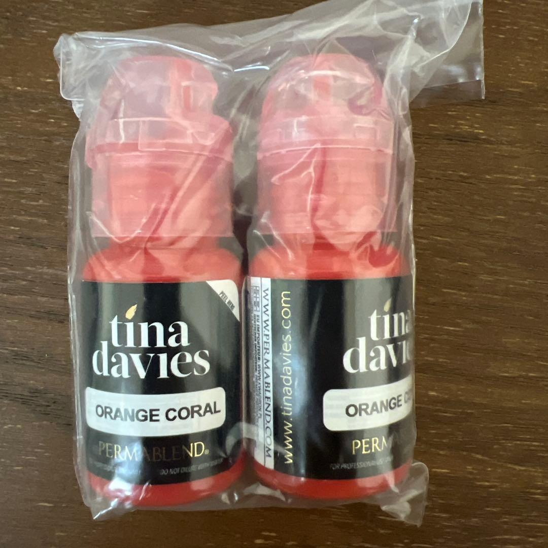新品2本リップアートメイクカラーPERMA BLEND Orange Coral