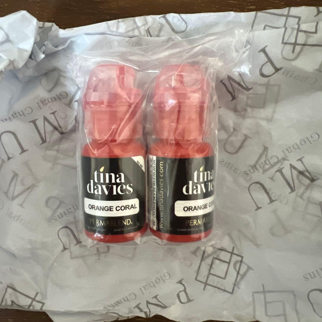 新品2本リップアートメイクカラーPERMA BLEND Orange Coral