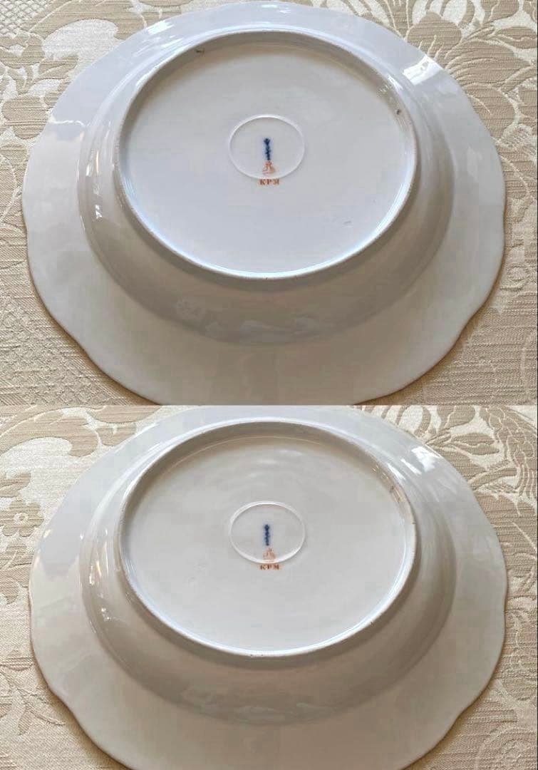 【KPMベルリン】金彩／皿 プレート ２枚セット「花と蝶」